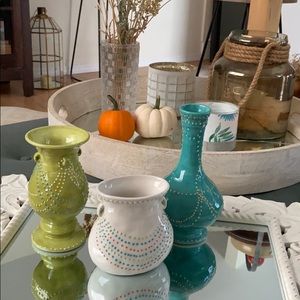 Set of 3 Anthropologie Vases
